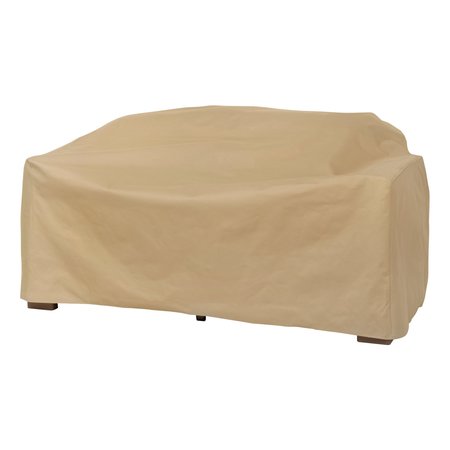 MODERN LEISURE Basics Patio Loveseat Cover, 55 in. L x 33 in. W x 38 in. H, Khaki 7466